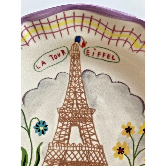New Nathalie Lete Francophile Collection Anthropology Eiffel Tower Dinner Plate - Picture 3 of 9
